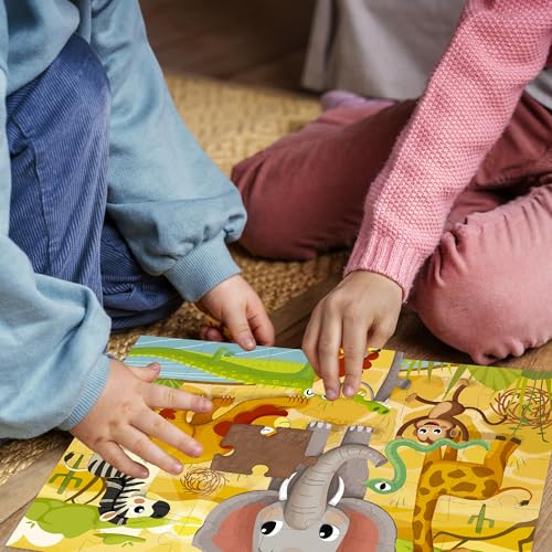 Image of QUOKKA Puzzles for Kids Ages 3-5 - 30 Pieces Puzzles for Toddlers 2-4 - Africa Animals Learning Jigsaw Puzzles for Kids 4-6 Years Old - Educational Toys for Boy and Girl