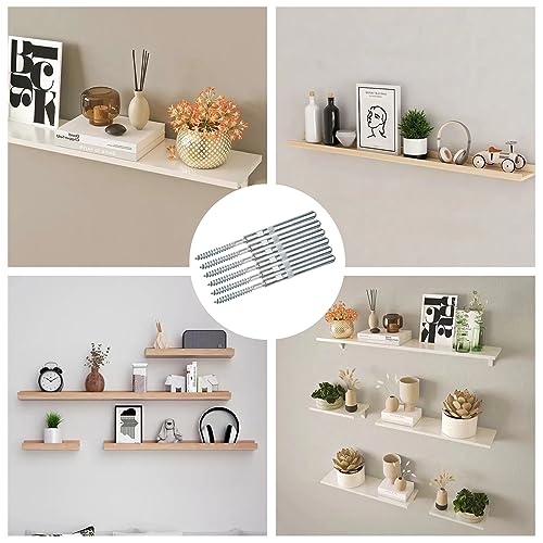 Duoduolaili PACK OF 6 Floating Shelf Invisible Support Bracket (6 Pcs) - Silver Hidden Brackets For Floating Wood Shelves–Blind Shelf Supports-Great Invisible Support For Thin Shelf–Shelving Mounting Hardware thumb #1