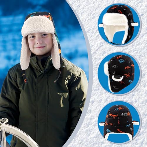 Image of BAVST Winter Trapper Hat for Boys Girls Waterproof Warm Baby Toddler Ushanka Fleece Beanie Hats for 6M-6T