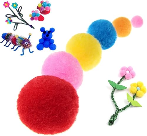 Miniatura 5 de 70 pompones suaves y esponjosos de 0.78 pulgadas, hechos a mano, decoración de boda, Navidad, suministros de costura para manualidades, 70 unidades