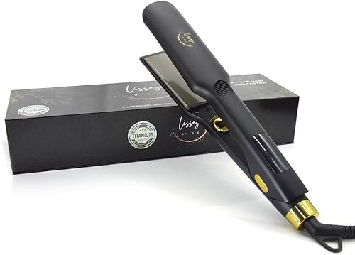 Plancha de pelo profesional de 1.5 pulgadas, plancha plana de titanio ajustable hasta 450 °F