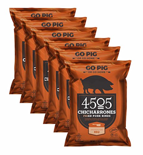4505 Meats Smokehouse BBQ Flavored Chicharrones Fried Pork Rinds, Gluten Free, Antibiotics Free, 2.5 Ounces (Pack Of 12)