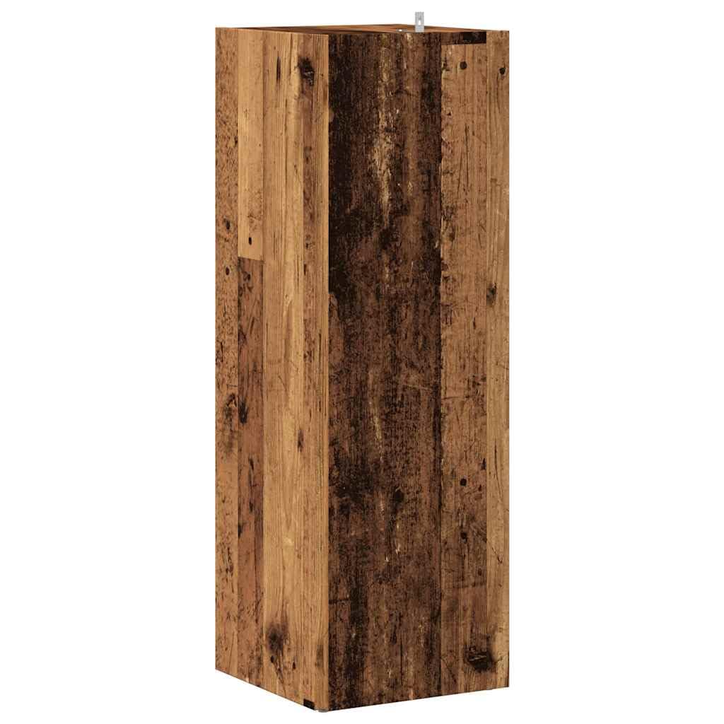 Scaffale angolare effetto legno anticato, 33 x 33 x 100 cm, con ripiano, per ufficio, corridoio, cantina, officina, cassettiera per ordine e conservazione