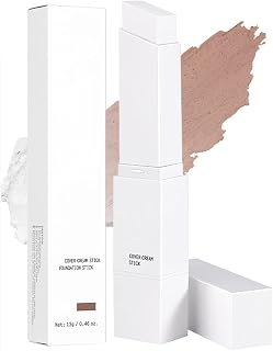 AKARY Color Changing Foundation Stick, Medium to Full Coverage Cream Blance Cover Cream Stick Hydrating Makeup, Dual-Ended with Soft Brush for Flawless Look, Portable & Travel-Friendly, #5 Tan