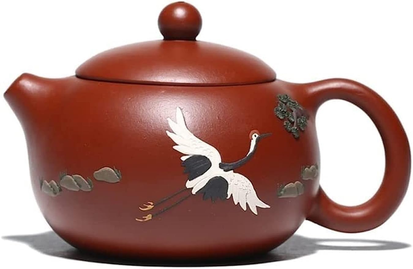 Tea Pot Teapot Tea Pot Teapot Stylish Handmade Purple Sand Pot Kung Fu Teapot Crane Ceramic Tea Set Tea Pot Handmade Porcelain Teapot Ceramic Pot for Tea Lovers Office Home Gift : Home & Kitchen