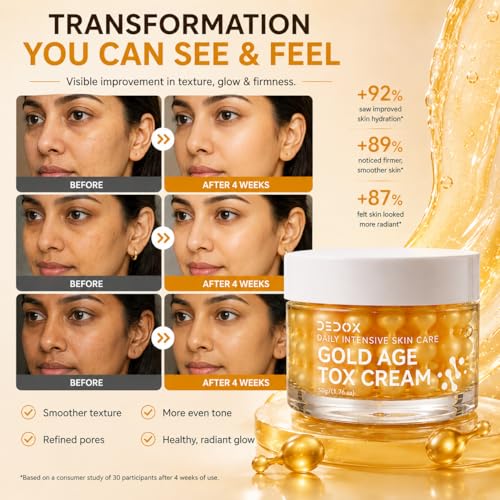 Image of Gold Age Tox Anti Aging Face Cream with Retinol, Collagen, Hyaluronic Acid 50g