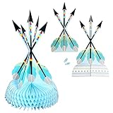 Havercamp Adventure Begins Blue Arrow Table Centerpiece – Happy Birthday, Baby Shower Centerpiece with Large 16” Adventure Arrows for Birthdays, Gender Reveals, Baby Showers & Birthday Party Supplies