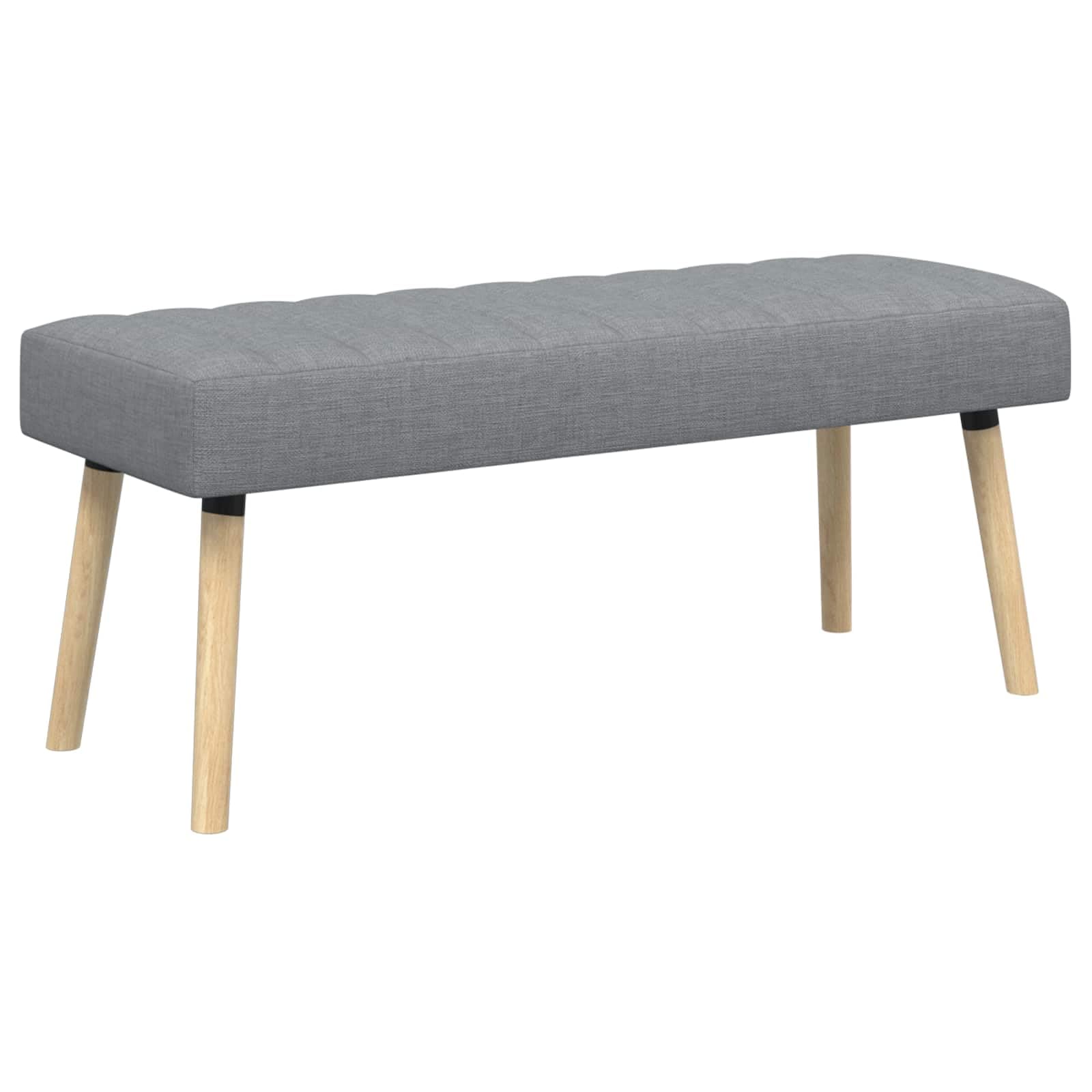 Banco con tapizado en Canal Gris Claro 110 x 40 x 46 cm Tela, Bancos, 12.4 kg-42038487