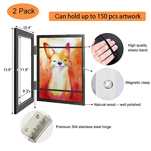 Nucucina 2 Pack Kids Art Frame Front Opening - Open Display Photo Picture Frames For Kids Artwork - Smart Stacker Art Project Frame For Art Work - Child Children Artwork Frame With Storage #TOP1