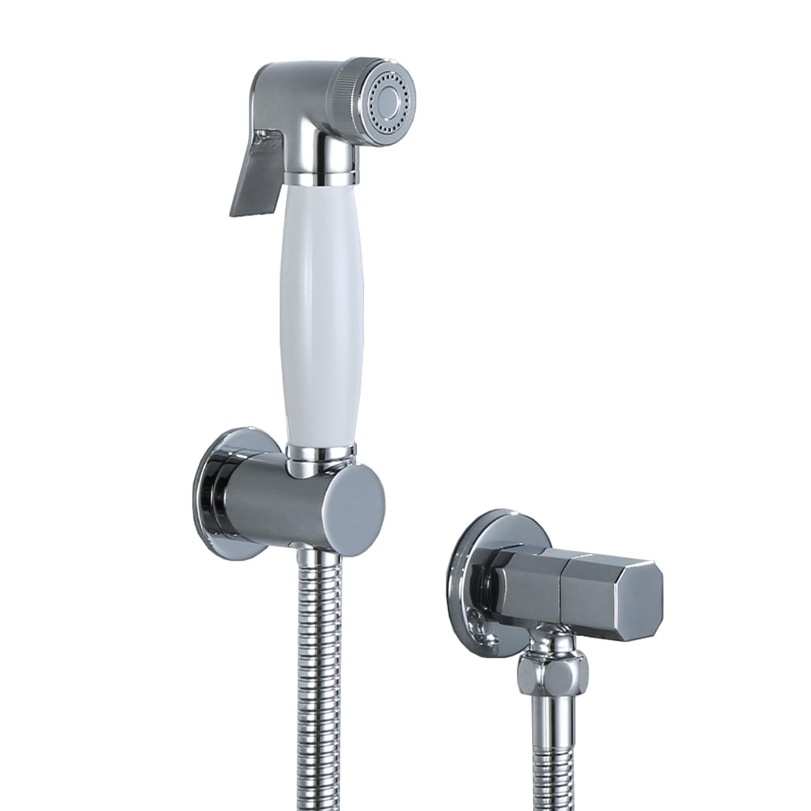 Set di spruzzatori per Bidet a Parete in Ottone con Tubo Flessibile per Doccia da 1,5 m - Doccetta Portatile per la Pulizia del Bagno per WC, Pressione Regolabile e Facile installa