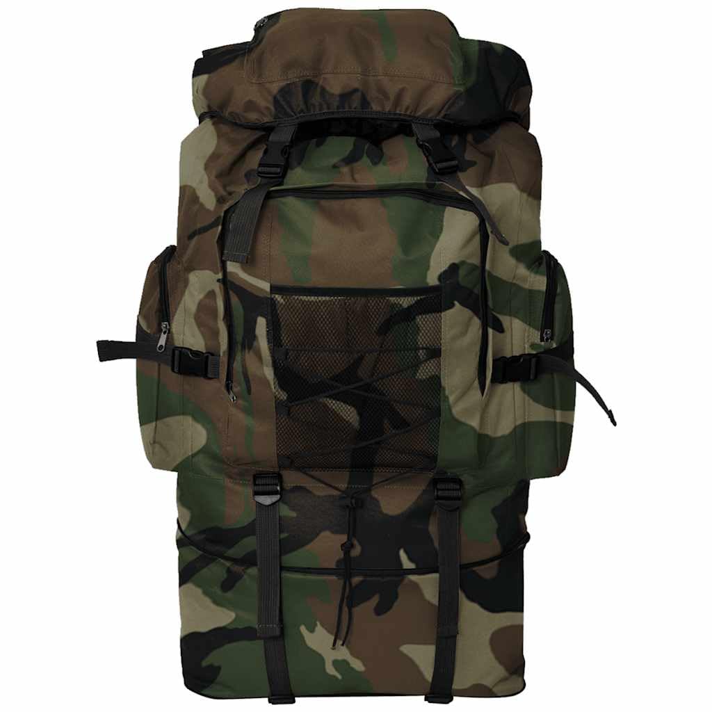 Duży plecak 100 l w stylu wojskowym, wytrzymały plecak turystyczny na przygody na świeżym powietrzu, trekking i kemping, 42 x 21 x 78 cm, kamuflaż, wielokolorowa, L, Rzemieślnik