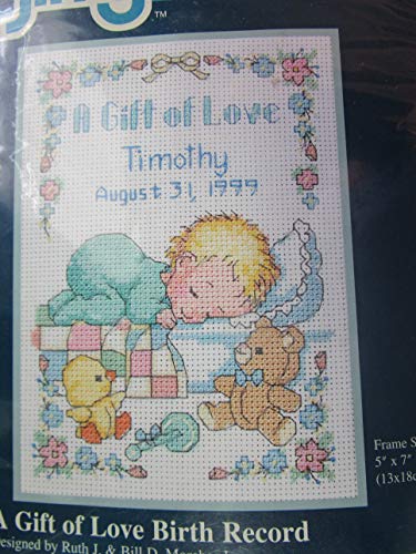 Dimensions Needlecrafts 16657 Counted Cross Stitch, A Gift of Love Birth Record