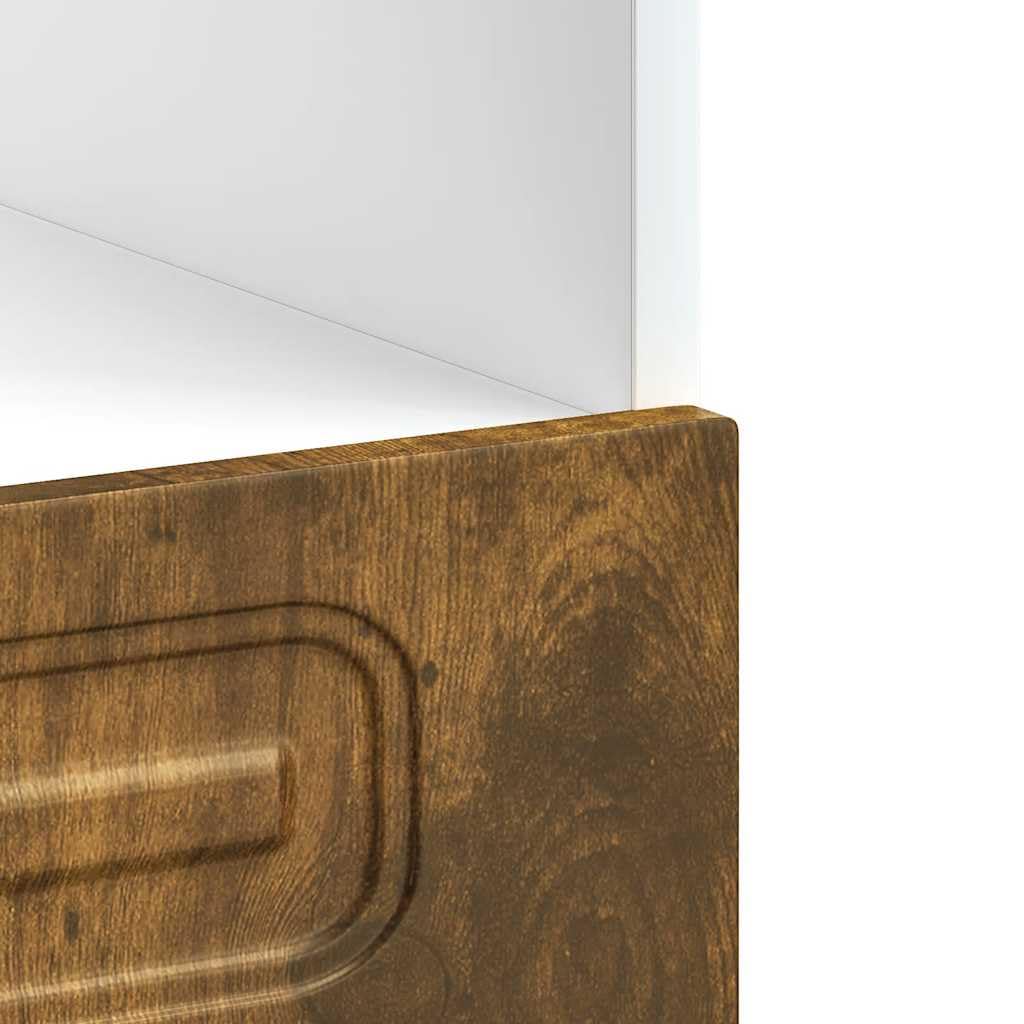 vidaXL Herdumbauschrank Kalmar Räuchereiche Holzwerkstoff, Backofenschrank, Herdschrank, Ofenschrank, Küchenofenschrank, Küchenherdschrank