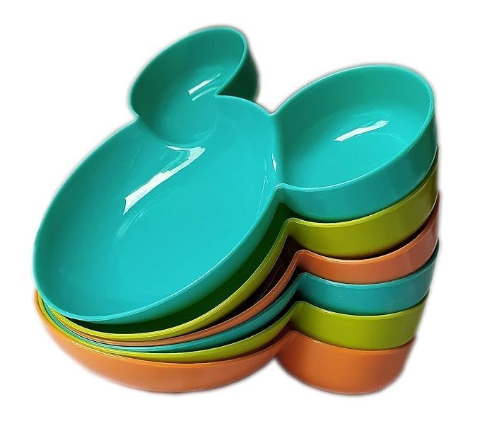 Plenteous Set of 6 Unbreakable Mickey Mouse Shaped Plates for Kids – BPA-Free Multicolor Plastic Snack & Dinner Plates for Toddlers & Children – Lightweight, Durable & Safe for Daily Use (Multicolor)-image-10