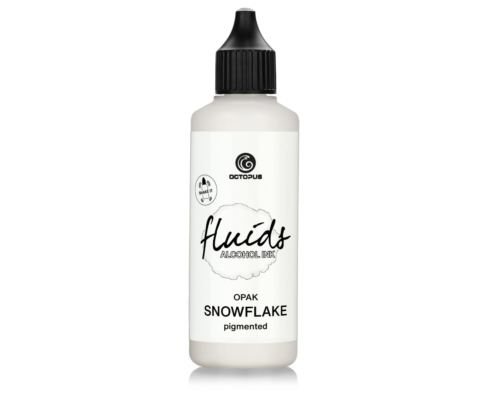 100 ml Fluids Alcohol Ink SNOWFLAKE, inchiostro ad alcool per Fluid Art, argilla polimerica e Resin Art, bianco, white, blanco