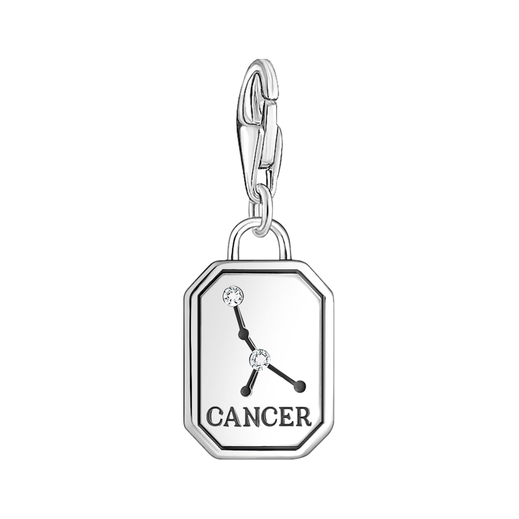 THOMAS SABO Charm-Anhänger Sternzeichen Krebs mit Steinen Silber 925 Sterlingsilber, Geschwärzt