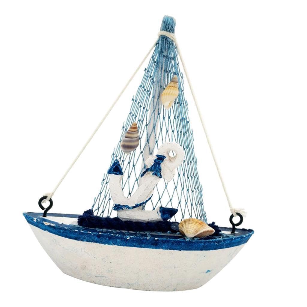 TWISAXC Nautical Wooden Sailing Boat Ornament Gift For Housewarming Celebrations Marine Nautical Wooden Home Decoration For Home