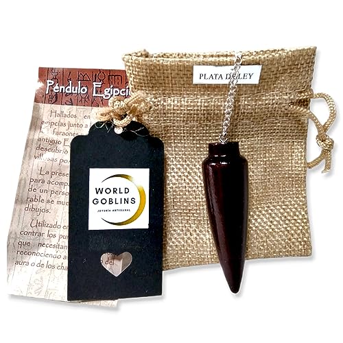 Péndulo Egipcio de Madera 6CM con Cadena de Plata de Ley 925. 21CM |...