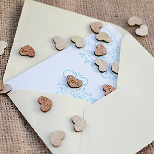 Love Wood Hearts Confetti 1/2" - Rustic Wedding Decor #TOP2