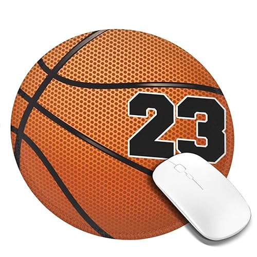 Tappetino per mouse n. 23 Tappetino per mouse da basket per scrivania con base in gomma antiscivolo Tappetino per mouse rotondo per computer da ufficio Tappetino per mouse per casa e ufficio accessori