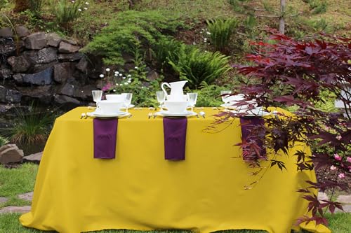 Nappe LinenTablecloth Doré 228x335 cm pour Table Rectangle Grand Format - 7