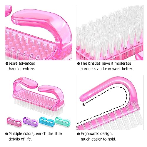 KMSRV Washing Nail Brushes Soft Remove Dust Nail Art Plastic Cleaning Brush Nail Arts Tools Finger Toe Nail Cleaning Brush Manicure Pedicure Scrubbing Cleaner for Dead Skin for... - Image 2