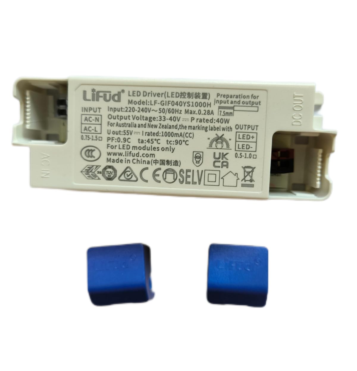 Lifud LED Driver 40W 1000mA 33-40V DC 220-240VAC Flicker-Free IP20 Class II Light Fixtures Indoor Office Decorative Commercial Residential High PF Low THD