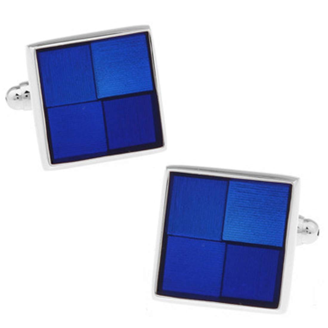 Peora Silver Plated Square Resin Art Premium Blue Cufflinks for Men Formal Corporate Gifts (B07FLBMPD2) Amazon Price History, Amazon Price Tracker