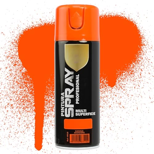 Etrexonline Pintura Spray Multicolor Profesional | 400ml Adecuado para Metal Madera & Plástico Naranja