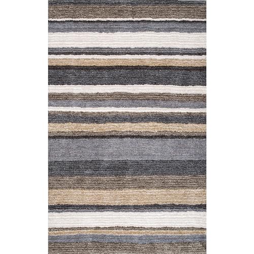 Nuloom HJZOM1I-508 Drey Striped Shag Area Rug thumb #6