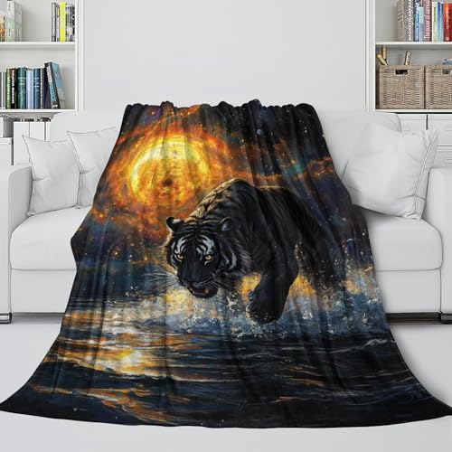 Couverture tigre douce 127x152 cm jeté de lit et canapé - 5