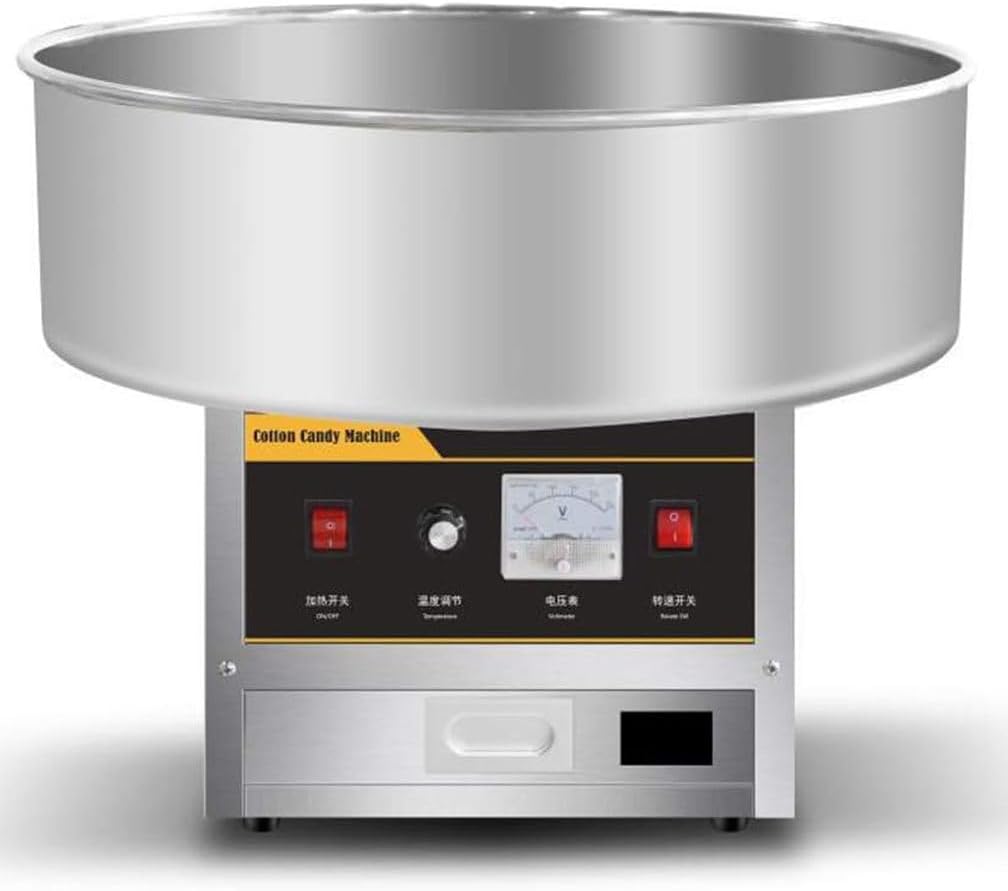 Professional Commercial Cotton Candy Maker, Candy Floss Maker Machine, with Stainless Steel Tray, Electric Candy Floss Maker for Birthday Party,Silver
