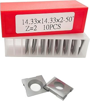 Professional Carbide Knives,14.3314.332.0mm-50 for Woodworking Spiral/Helical Planer Cutter Head or Lathe Turning 10pcs- Replaceable Plates for Wood/MDF/Plywood