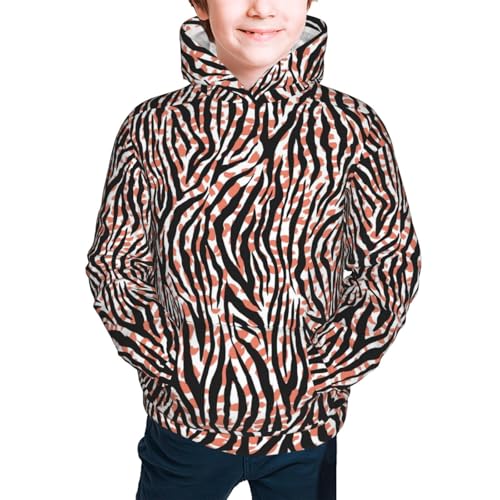Zebra Skin And Leopard Print Kid Hoodies Boys Sweatshirts Girls Pullover with Pocket3