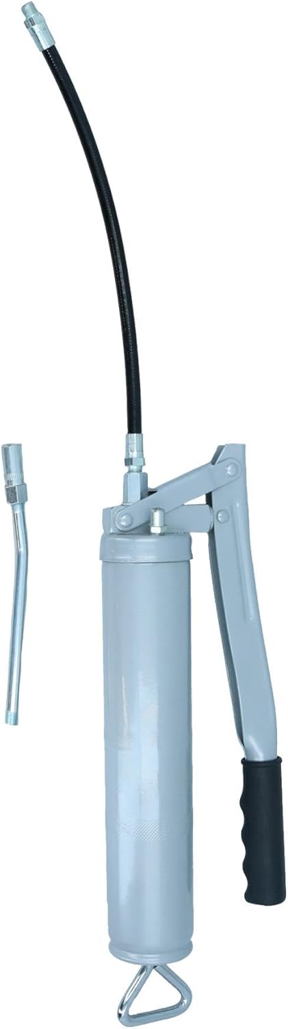 AB Tools 15oz Grease Gun with Flexi and Fixed Hoses Lever Action Piston Grip Pump TE432