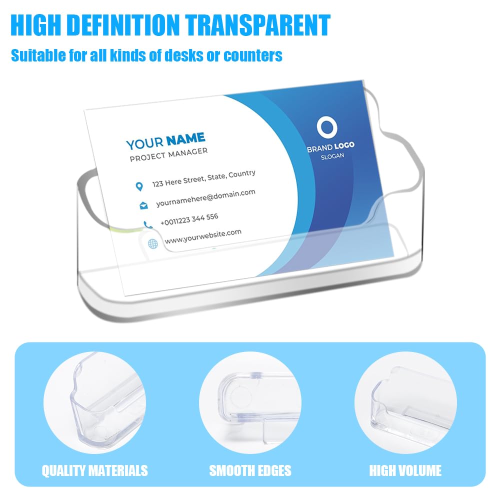12 Piezas Soporte para Tarjeta de Visita Soporte Tarjetero Transparente Expositor de Tarjetas de Visita Plástico Organizador de Tarjetas para Oficina Hogar Hoteles(9,7 x 4,5 x 1,7 cm)