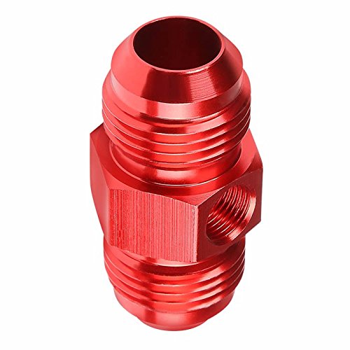 Red Aluminum Anodize Finish 10AN Male 1/8" NPT Side Port Flare Union