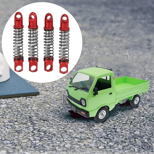 Image of 4 Set Metal Front Rear Shock Absorber, Aluminum Alloy RC Car Damper for WPL D12 1 /10 RC Car Upgrades Parts(Red)