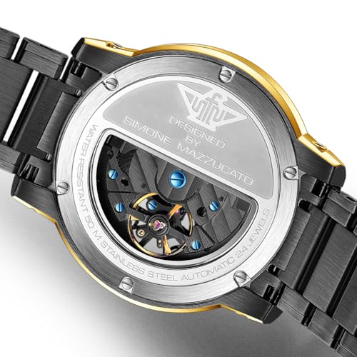Image of OLEVS GELATU Mens Watch Automatic Tourbillon Wristwatch Skeleton Mechanical Self Winding 50M Waterproof Sapphire Crystal Square Male Watches Yellow /White /Black /Green