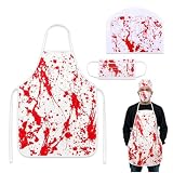 Blood Halloween Costume Set Butcher Cap Apron Mask Halloween Accessories