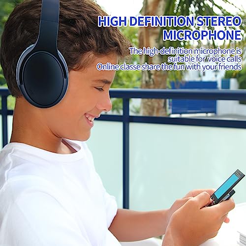 kids wireless Headphones, bluetooth teen headphones,over ear isolation headphone foldable with Built-in Mic for Cell Phones TV Tablet School network Boys Girls (e6 blue) 6 51OVdj8somL