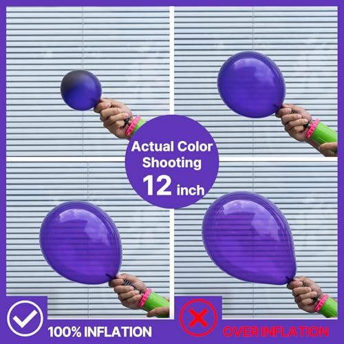 Image of PartyWoo Dark Purple Balloons 100pcs 12 Inch Royal Purple Latex Helium Balloons for Birthday Baby Shower Graduation Anniversary Bachelorette Princess Butterfly Themed Party Decorations Purple-Y16