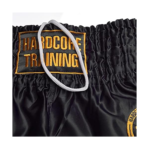 Hardcore Training Classic Muay Thai Shorts Black White Red Camo Blue Kick Boxing MMA Combat Sport Sparring Trunks Blue M