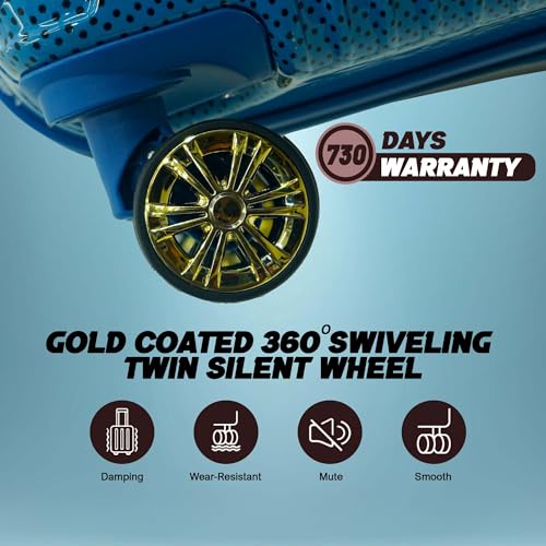Image of AMERICAN TRAVELLER Flyambere Trolley Bag | Premium Polycarbonate | Durable Hard Shell Luggage | Scratch-Resistant | Silent Spinner Wheels | Travel Suitcase (20, Matellic Blue Gradient)