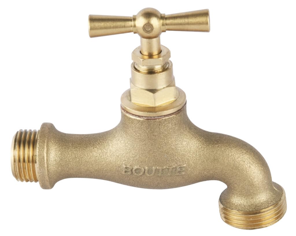 Boutté – Robinet de jardin 15x21 (1/​2") – Laiton massif – Filetage mâle – Idéal arrosage extérieur