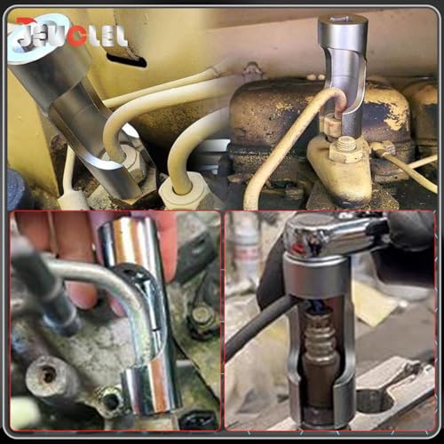 JEUCLEL 10PCS 10-19mm 3/8"Drive Diesel Injector Fuel Line Socket Wrench Set by JEUCLEL - Used condition - Image 4