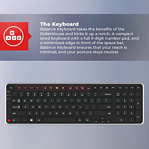 Contour Design Ultimate Workstation Free3 Wired - Includes Rollermouse Free3 & Balance Keyboard - Wired Ergonomic Keyboard And Mouse Combo - Compatible With Mac & Pc Computers #TOP2