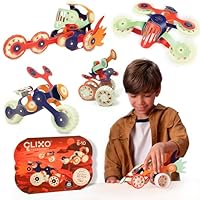 Clixo Mars Rover Pack - Glow-in-The-Dark Wheels Magnetic Building Toy - 30 Flexible Magnet Pieces for Galactic Exploration & Adventure. Award-nominated STEM Toy. Kids Gift & Travel. Ages 6+ [New