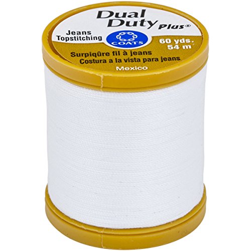 Coats S977-100 Dual Duty Plus Jean & Topstitching Thread, White
