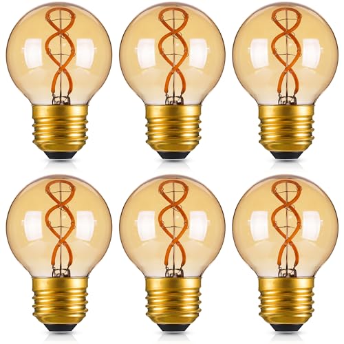 Genixgreen Dimmable E26 Amber LED Bulb,Small Edison Light Bulb 25